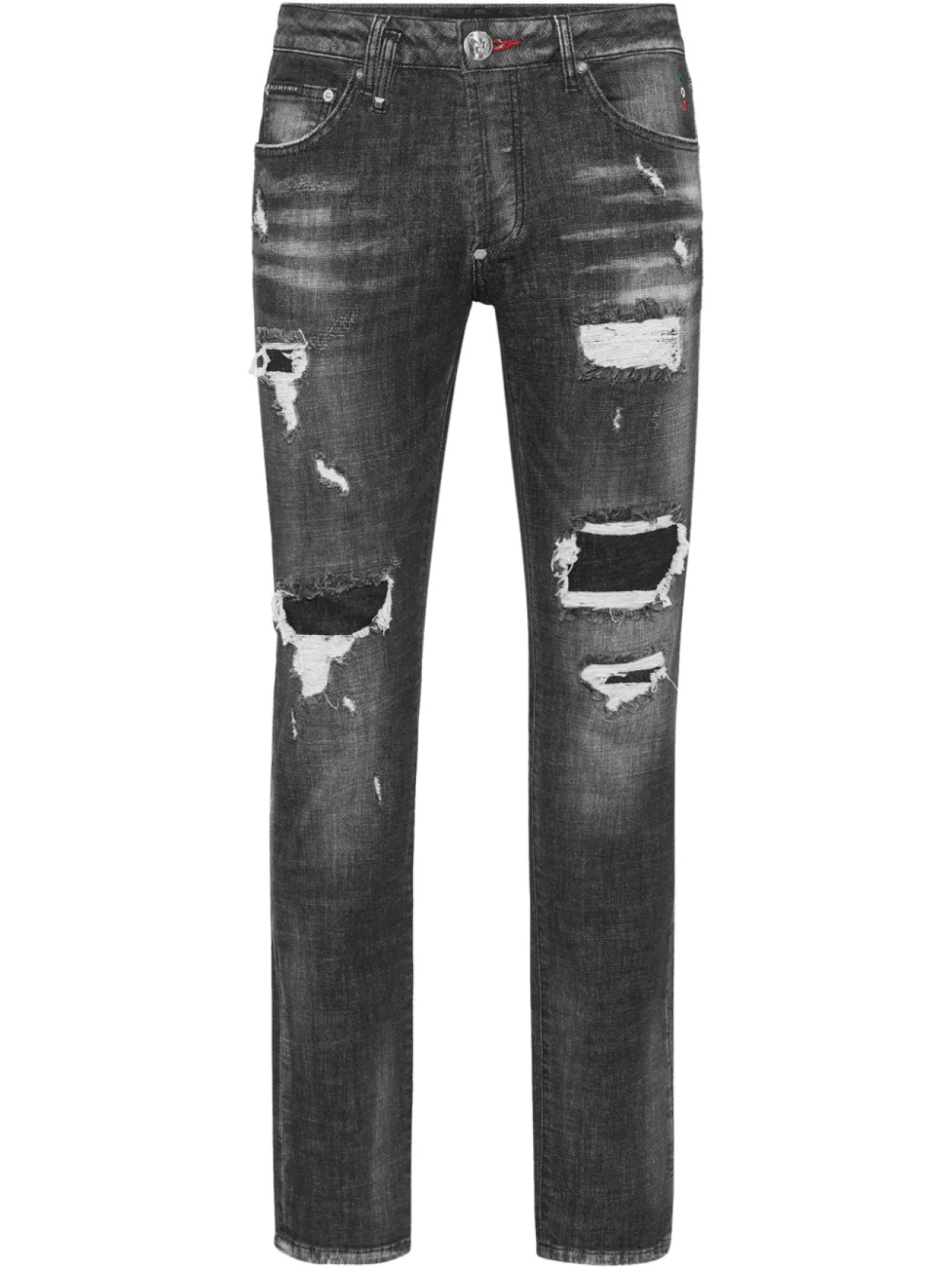

Джинсы Philipp Plein с эффектом потертости, черный