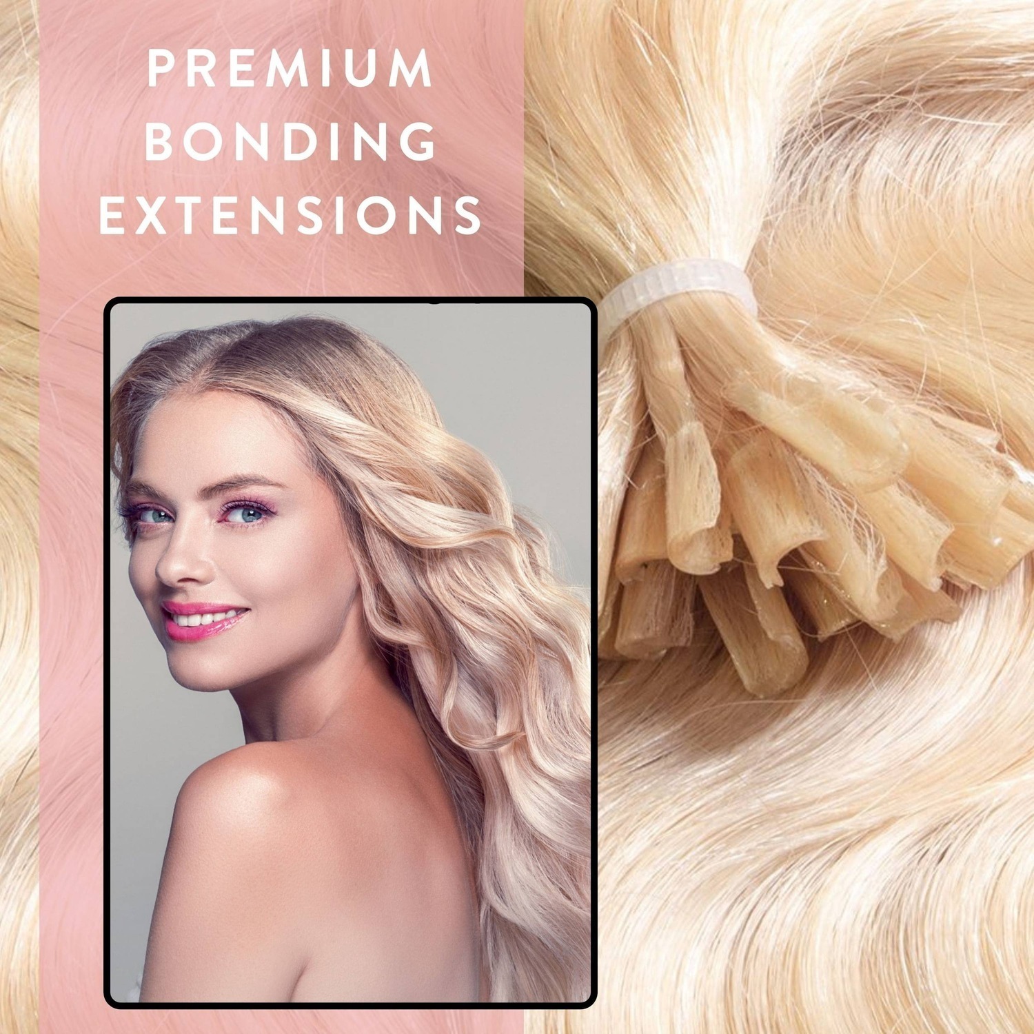 Накладные волосы bonding extensions premium echthaar #10/0 hell-lichtblond 0,8g Hair2Heart, 50cm, количество 25 шт. — фото 2