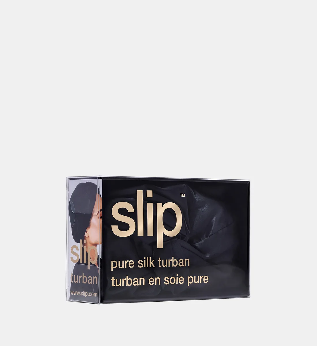 Тюрбан из чистого шелка Slip Silk, черный — фото 3