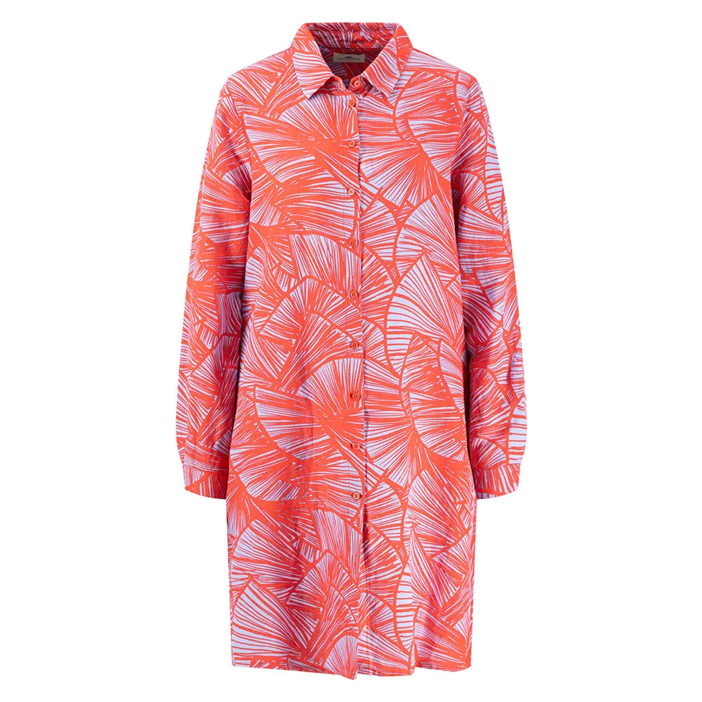 

Платье с длинным рукавом Fynch Hatton A-Line Shell Linen Mix, красный