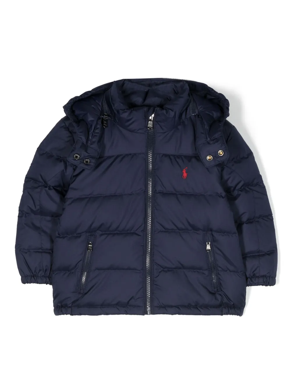 

Пуховик с капюшоном и логотипом Polo Pony POLO RALPH LAUREN KIDS, синий