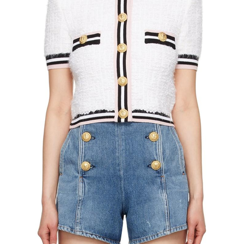 

Кардиган с монограммой Maze Bouclé BALMAIN, белый