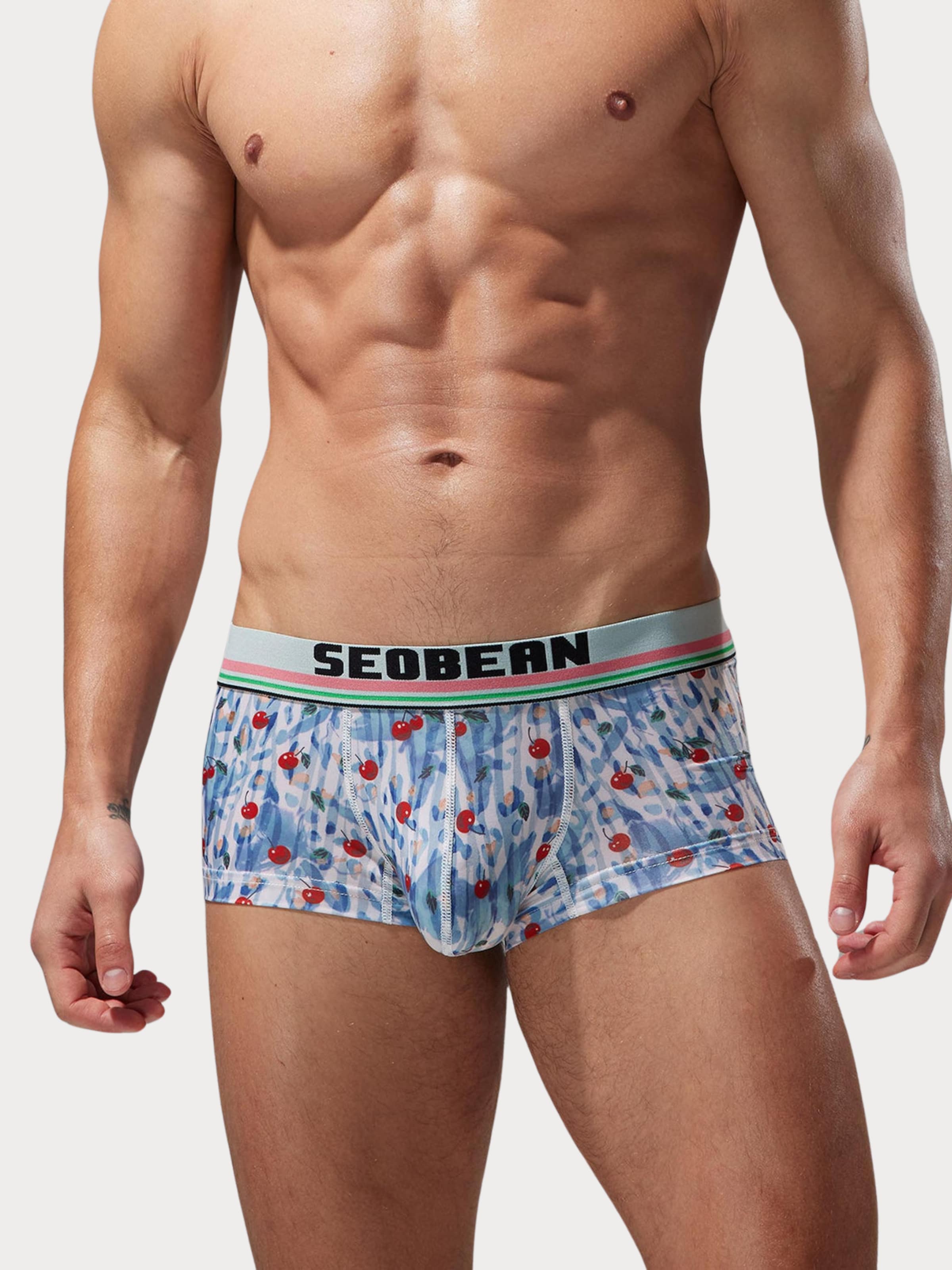 

SEOBEAN Боксеры 'Tropical Leaves Cherry' в цвете White