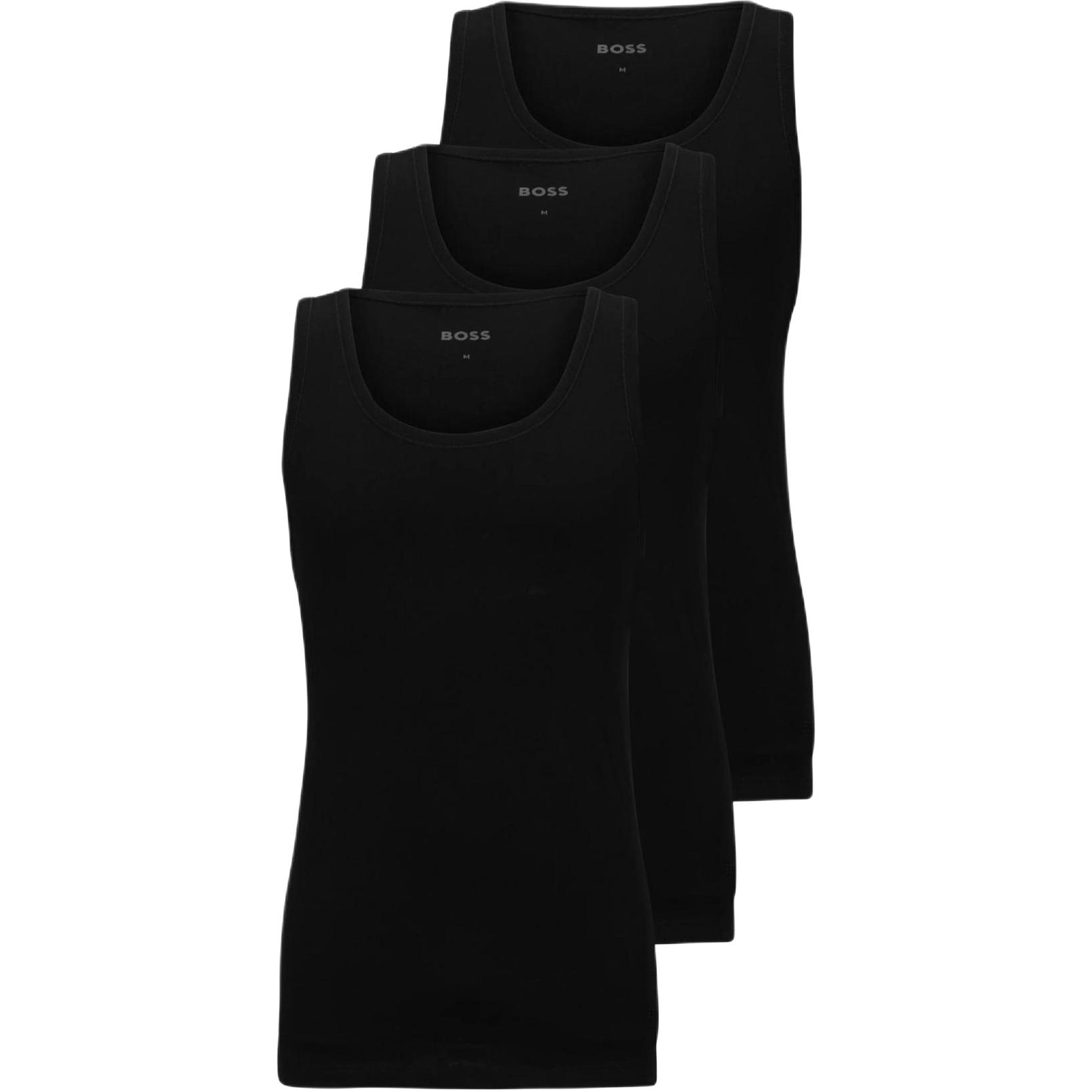 

Футболка майка мужская 3 шт черная HUGO BOSS