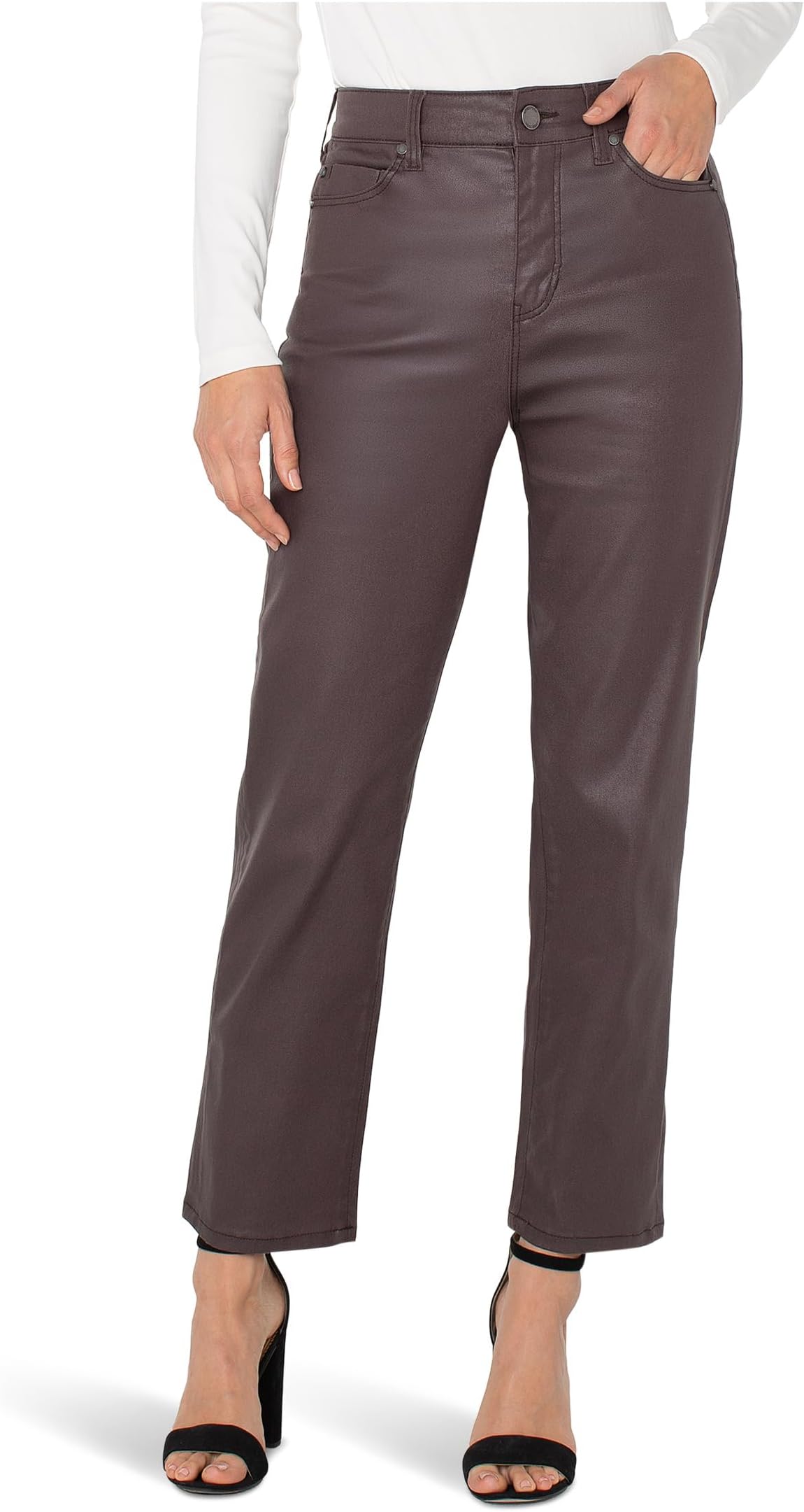 

Женские укороченные прямые брюки Kennedy с высокой талией Liverpool Los Angeles, Raisin