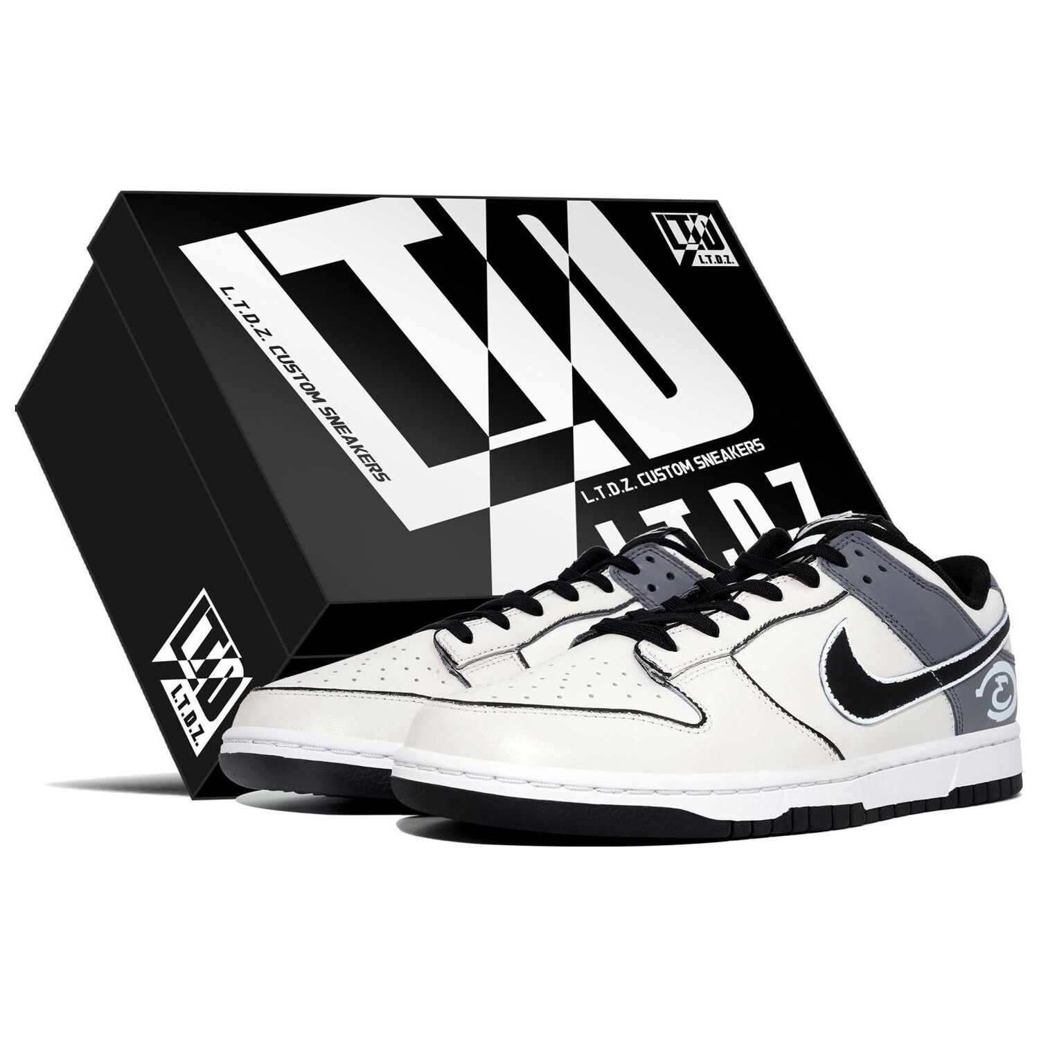 

Кроссовки Nike Dunk Skateboarding Shoes Men Low-top White/Gray, белый/серый