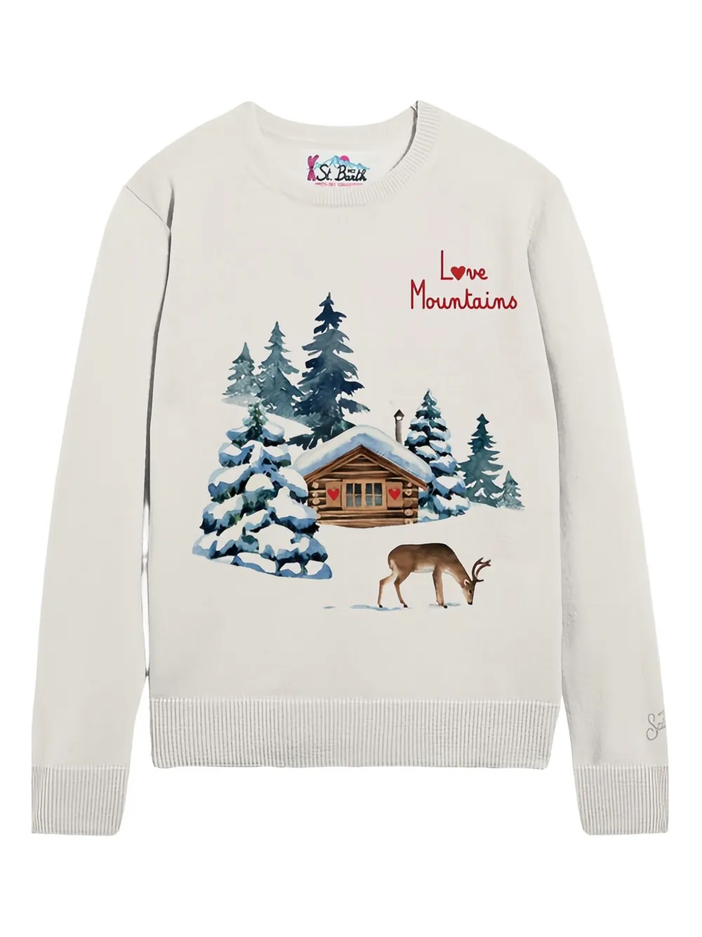 

Свитер с принтом гор Mc2 Saint Barth Kids, бежевый