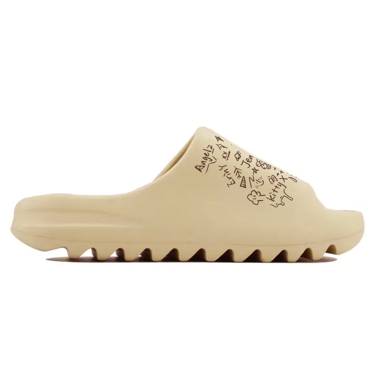 Yeezy Slide Противоскользящие Быстросохнущие Шлепанцы Унисекс Бежевый Черный Adidas Originals — фото 2