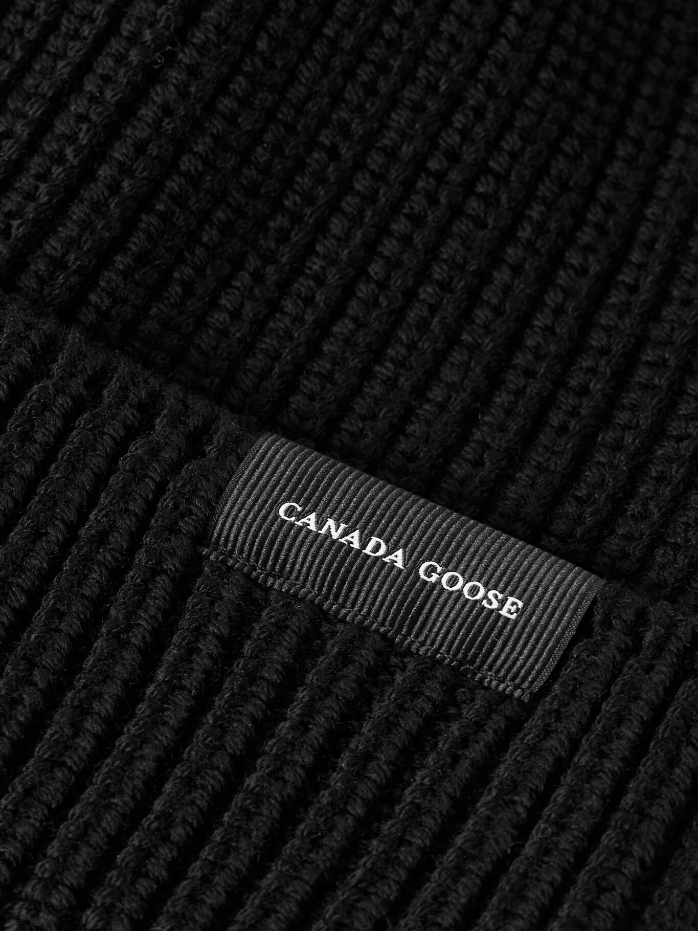 

Шерстяная шапка-бини с аппликацией логотипа CANADA GOOSE, черный