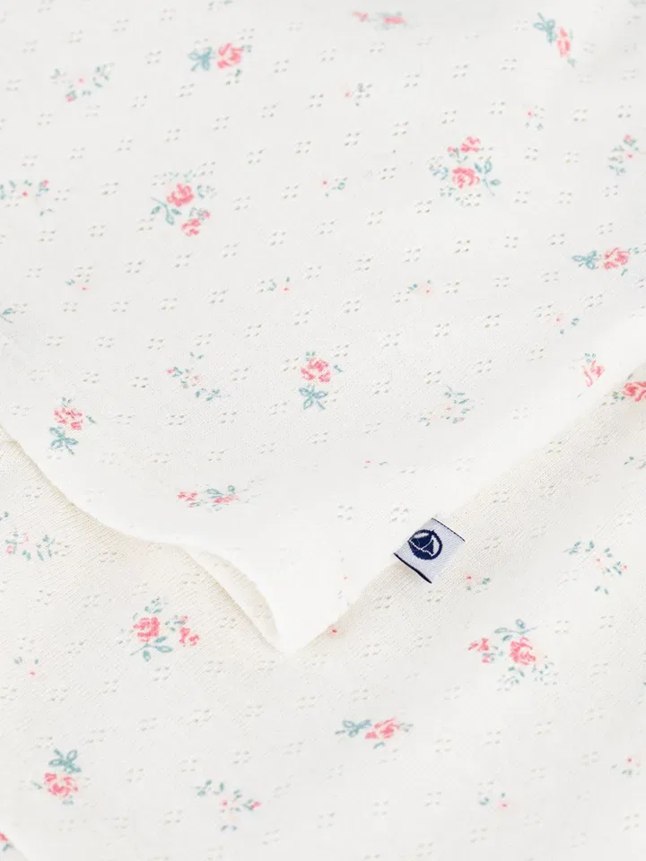 Пижама с цветочным принтом PETIT BATEAU, кремовая — фото 3
