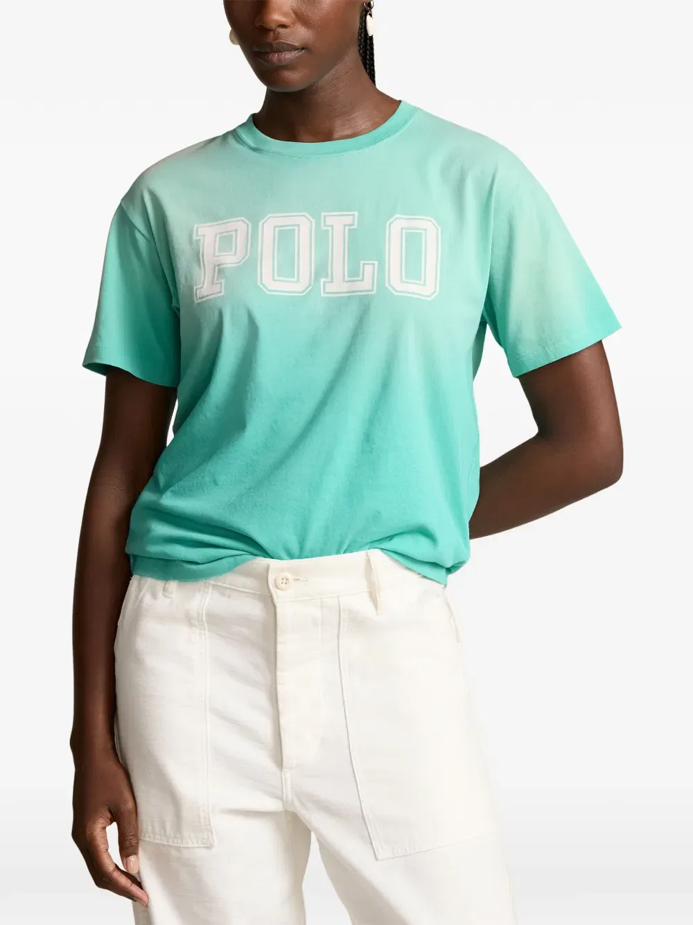 Футболка с круглым вырезом и логотипом Polo Ralph Lauren, зеленый — фото 3