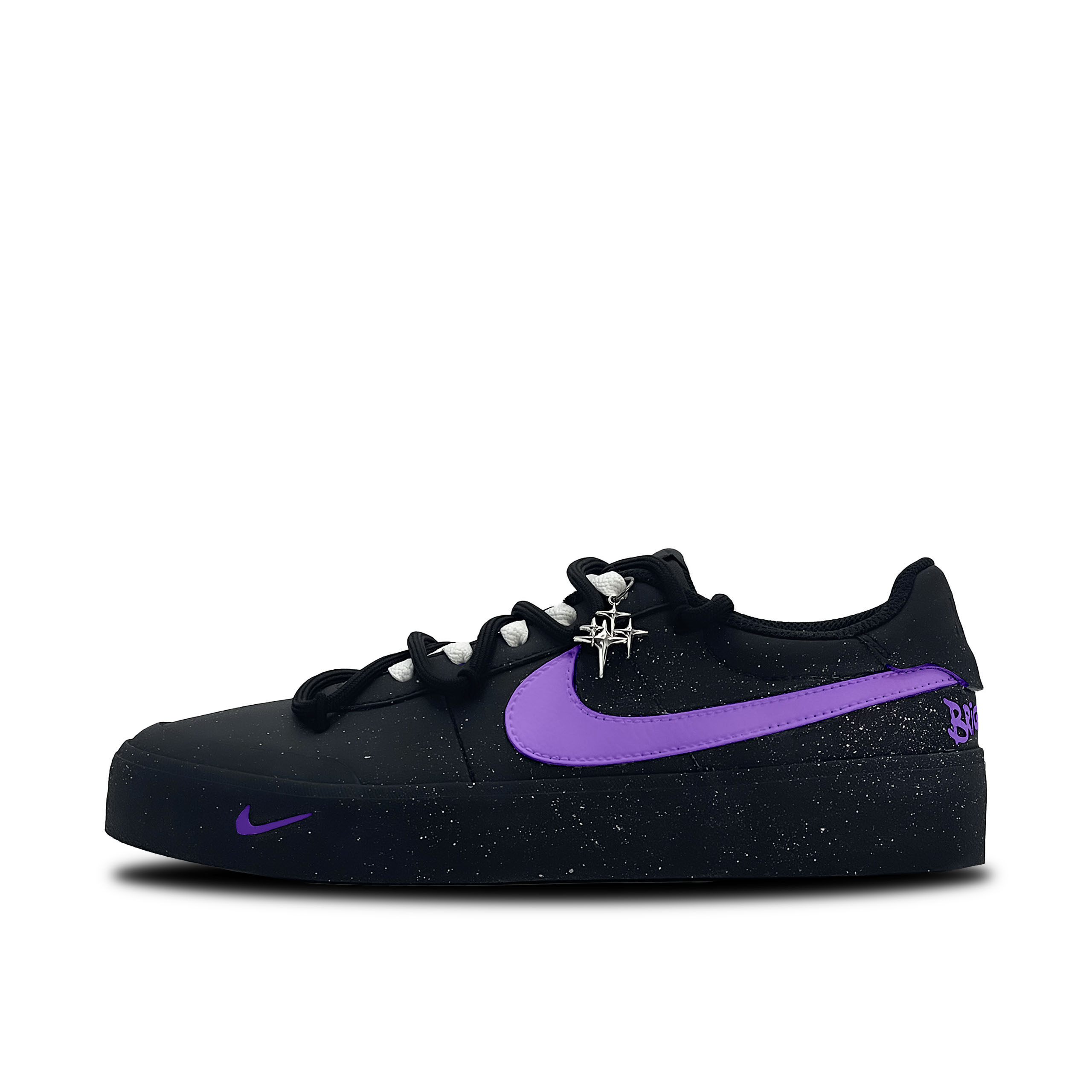 

Nike Кроссовки Court Shot Purple Star Feather с низким верхом, устойчивые к истиранию, для скейтбординга, мужские, черно-фиолетовые