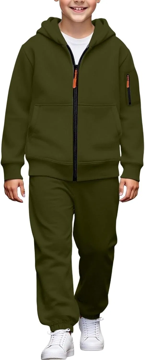 Детский спортивный костюм из флиса, Generic, 2 предмета, Green