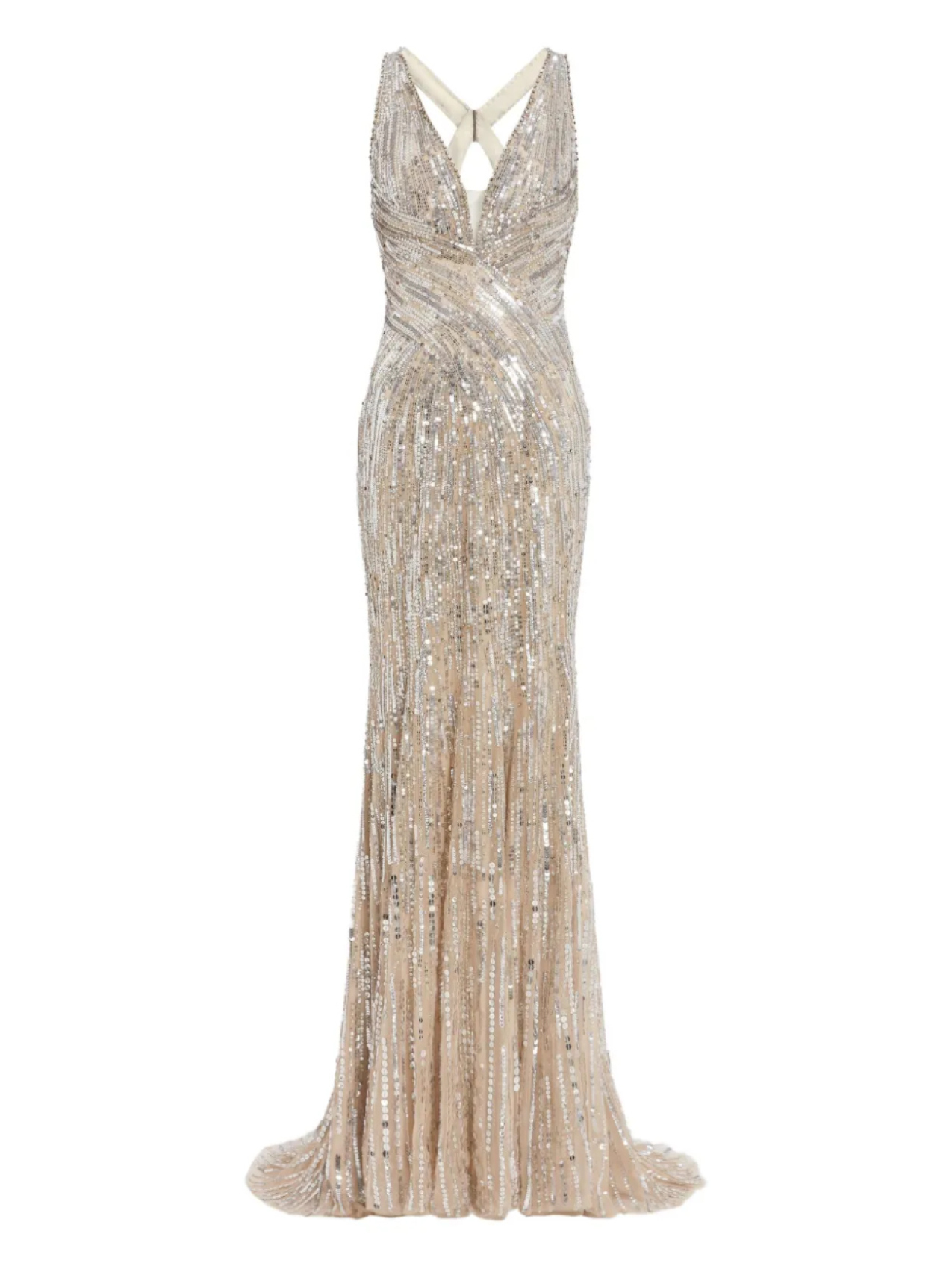 

Вечернее платье Raquel с пайетками Jenny Packham, нейтральный