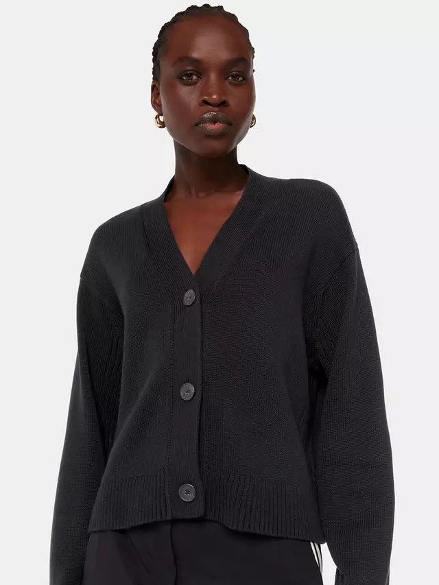 

Кардиган Whistles Nina Button Front, черный