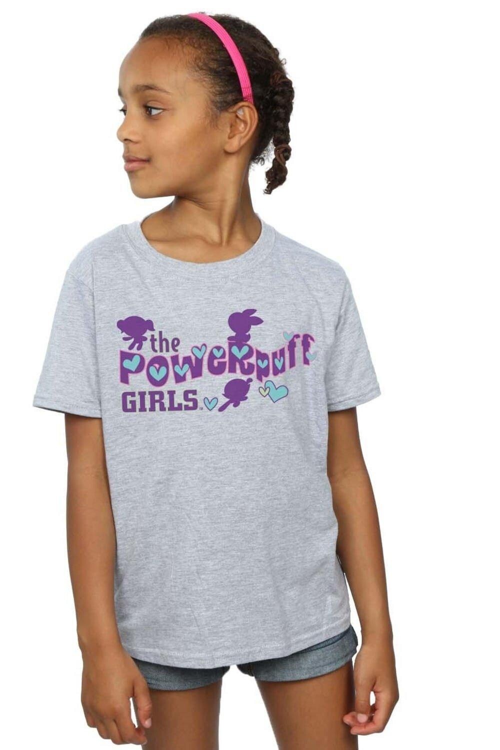 

Фиолетовая хлопковая футболка с логотипом Powerpuff Girls, серый, Фиолетовый, Фиолетовая хлопковая футболка с логотипом Powerpuff Girls, серый