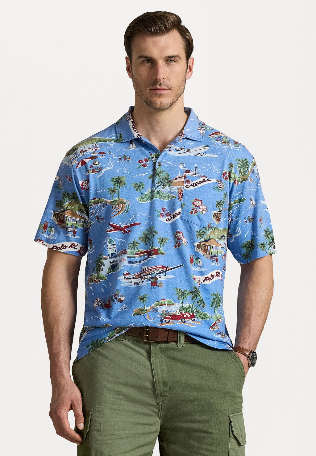 

Рубашка поло POLO BEAR JERSEY POLO SHIRT Polo Ralph Lauren Big & Tall, светло-голубой