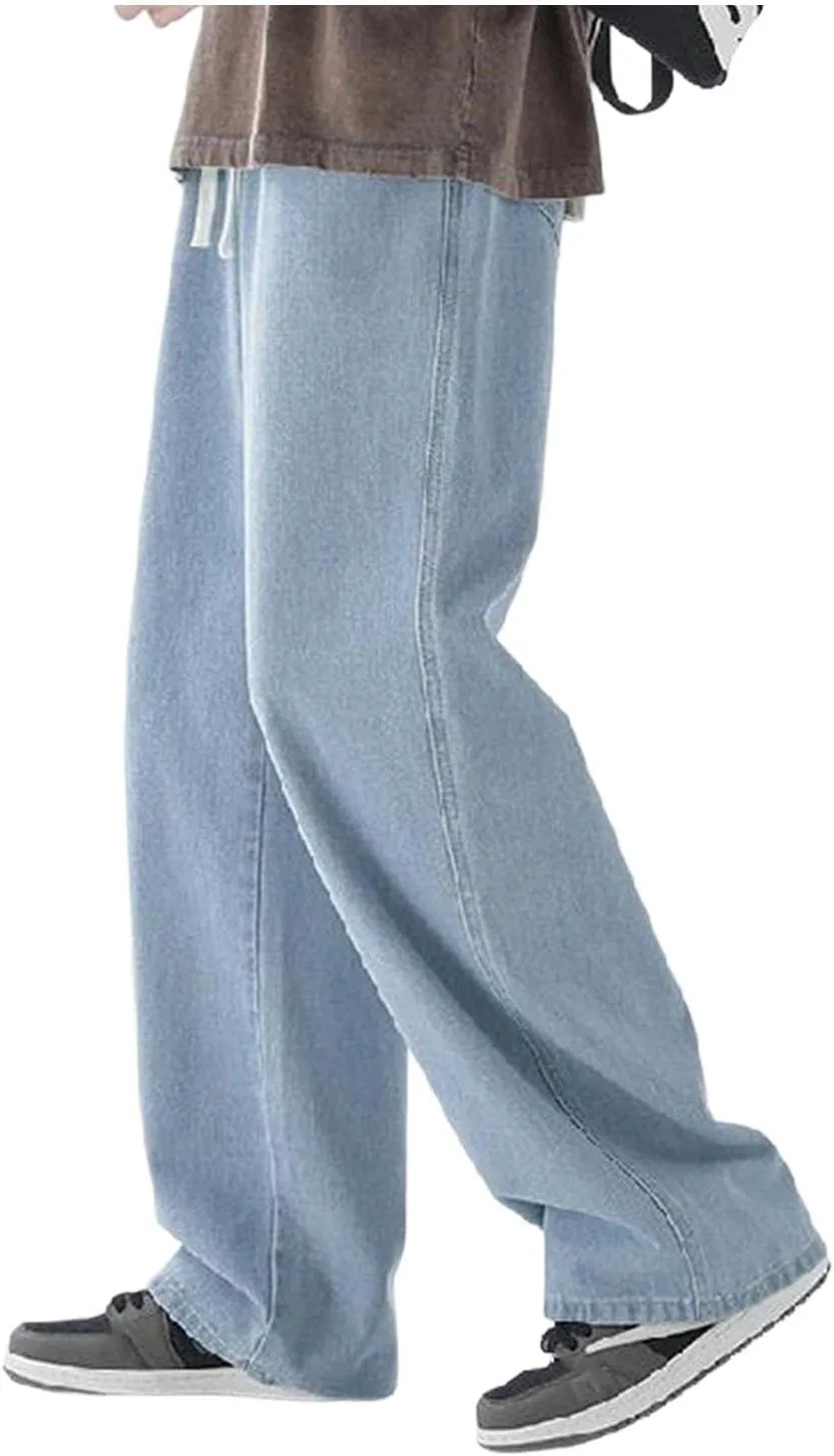 Джинсы свободные Baggy Wide Leg, Grinding White Blue