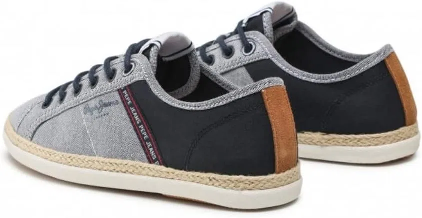 Кроссовки Pepe Jeans Maui Tape Chambray Low Trainers, Blue 564 Chambray — фото 2
