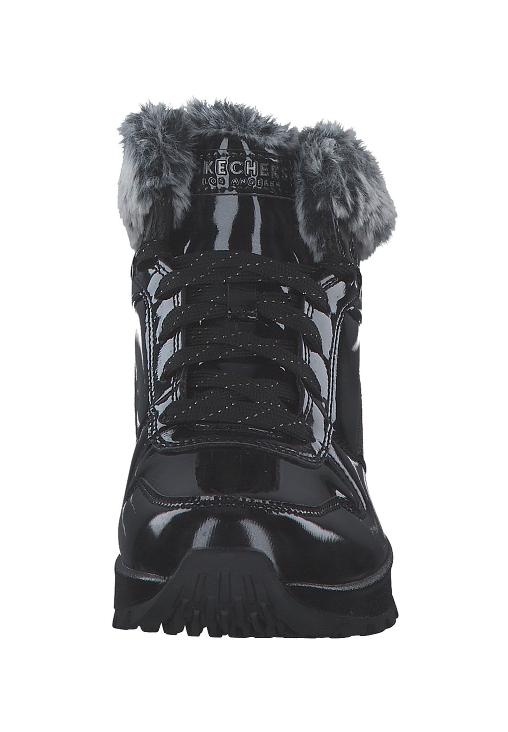 Зимние ботинки женские Skechers лакированные, черный