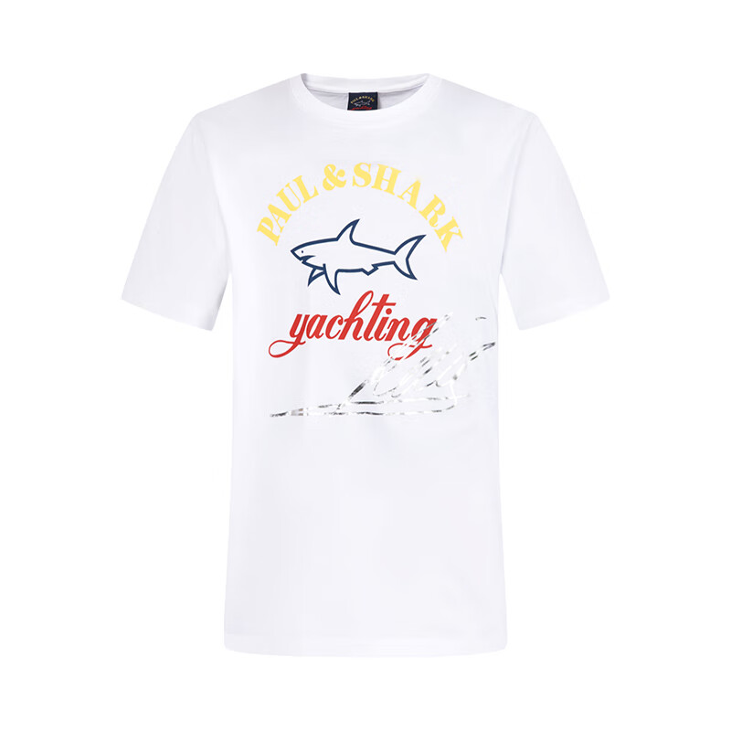 

Paul & Shark Мужская белая футболка для яхтинга, Белый, Paul & Shark Мужская белая футболка для яхтинга