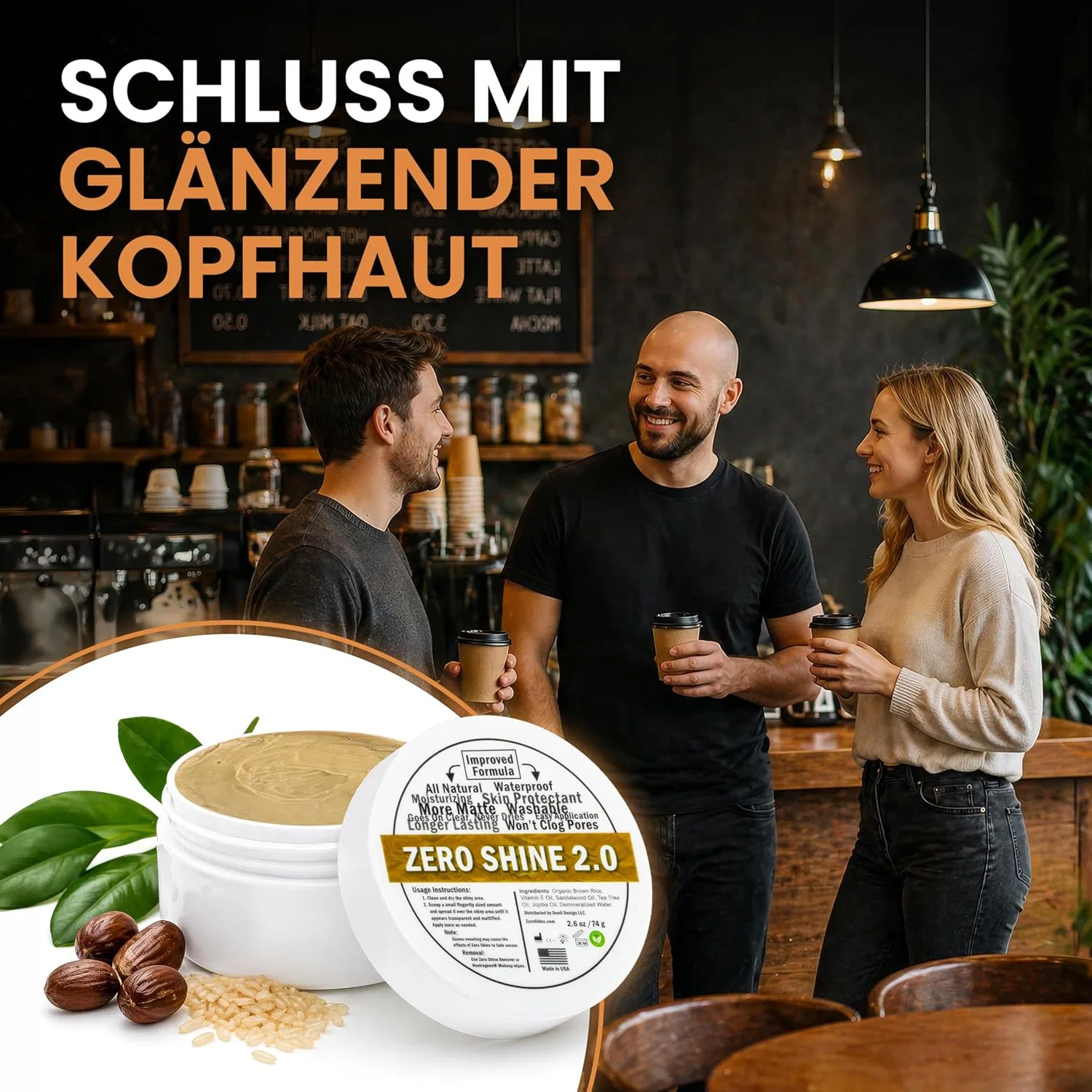 Матирующий крем для кожи головы 2.0 Bald Care Matt Anti-Shine, 74 г Zero Shine — фото 2