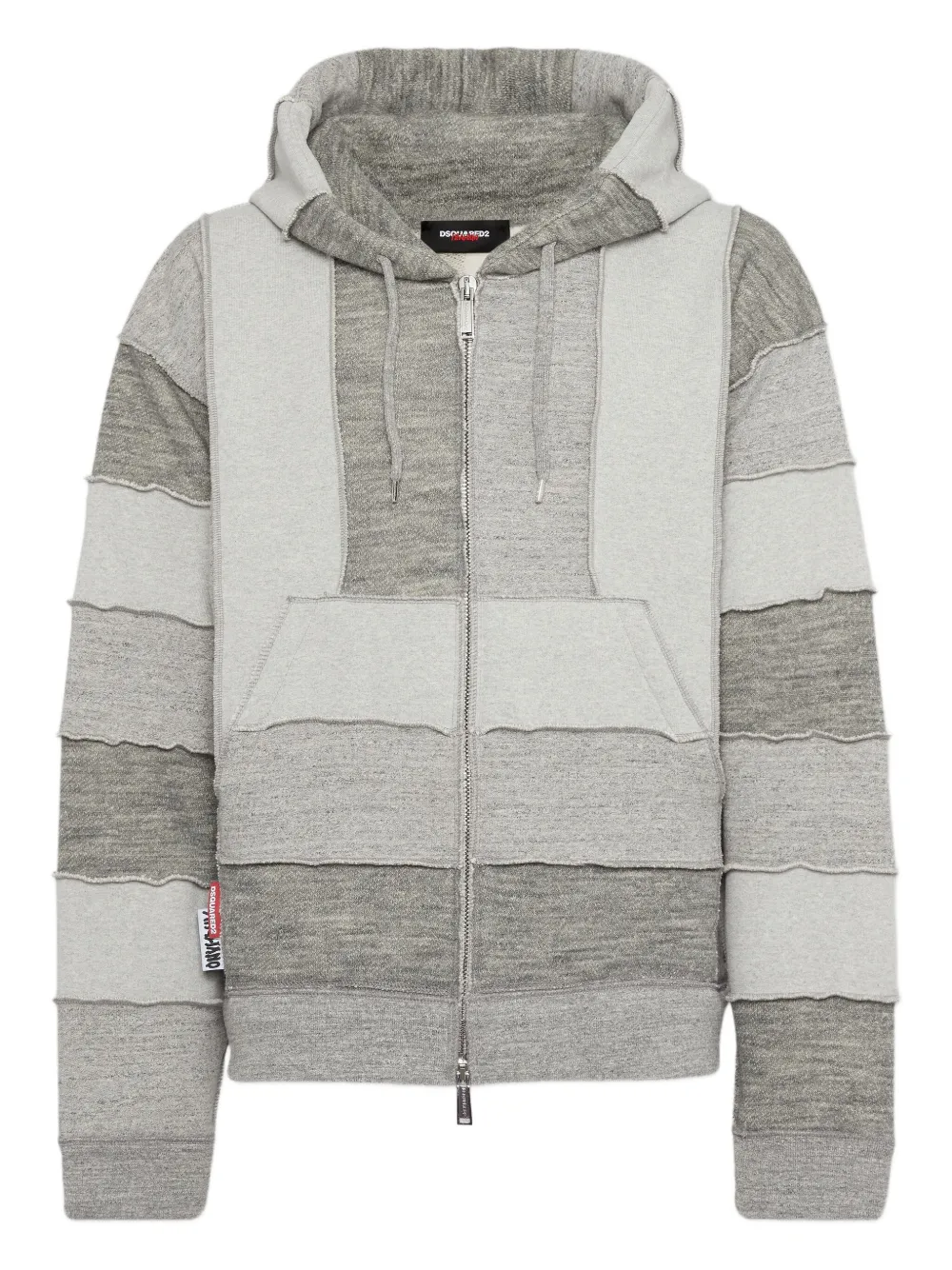 

Худи на молнии в полоску Dsquared2, серый