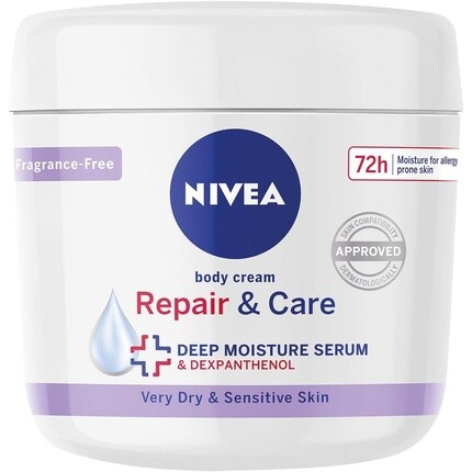 Сыворотка Nivea — Для восстановления и ухода за телом Body Repair & Care Cream в баночке Чувствительный, 400 мл — фото 2