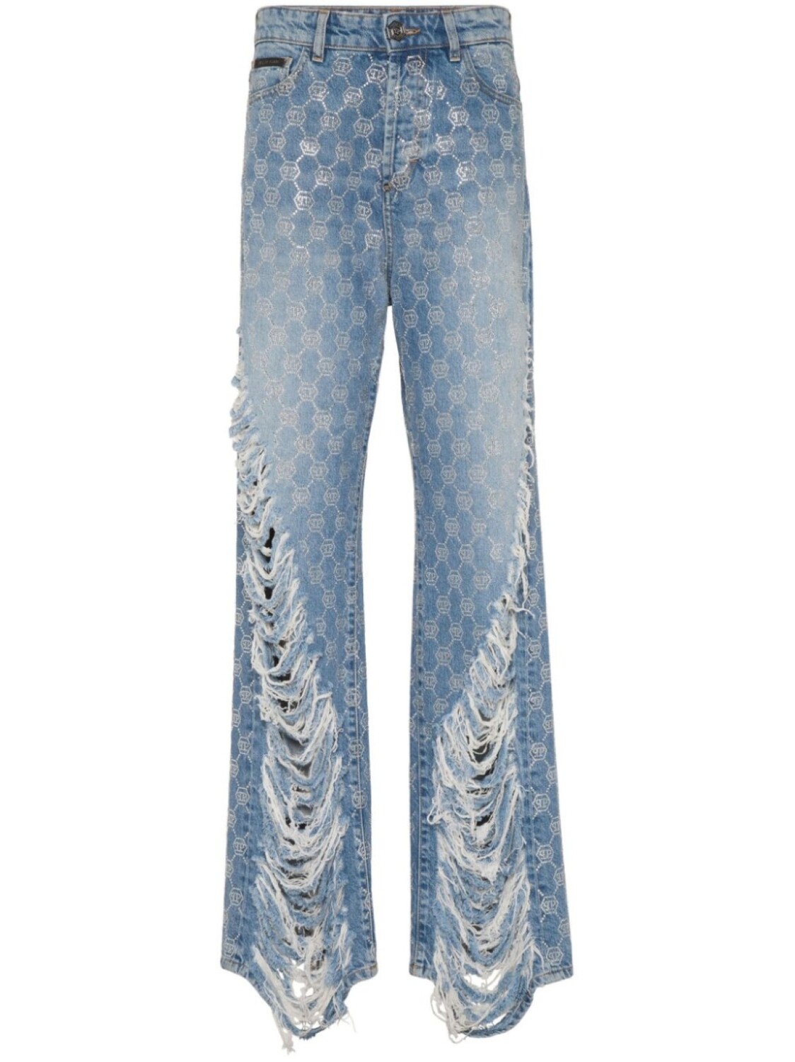 

Philipp Plein джинсы с монограммой, синий