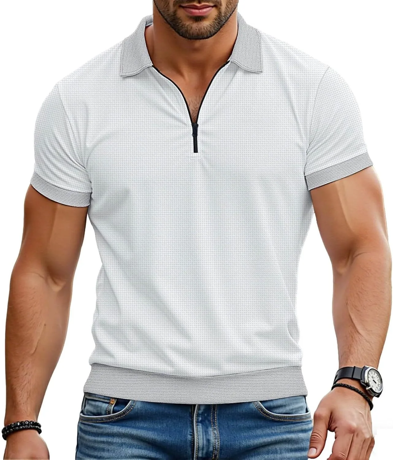 

Мужская футболка с воротником и коротким рукавом