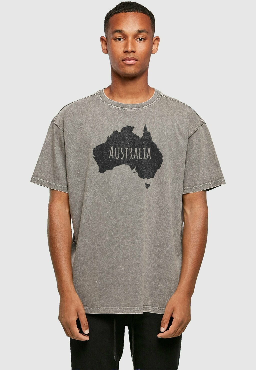 

Футболка с принтом AUSTRALIA ACID WASHED HEAVY Merchcode, цвет asphalt