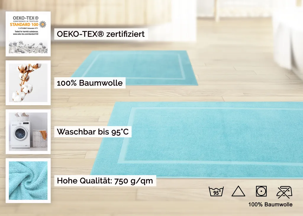 

Коврик для ванной Zollner, голубой