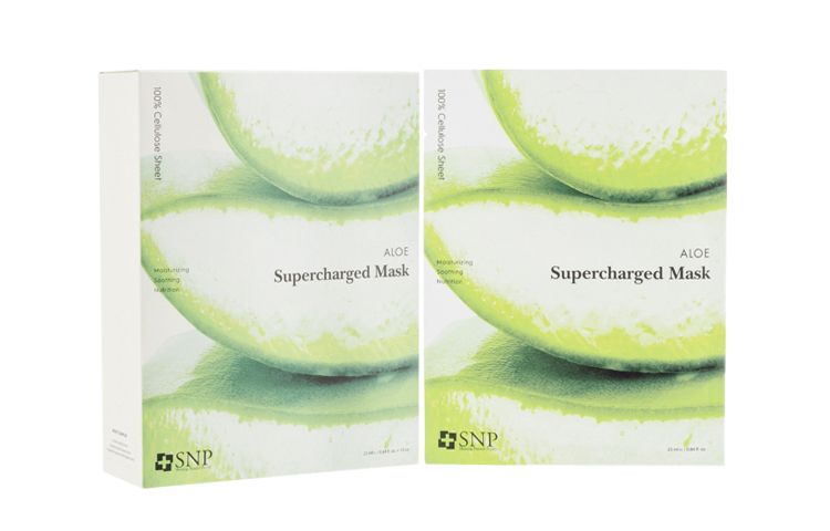 

Успокаивающая фибер-маска для лица с алоэ вера 10 таблеток/коробка SNP