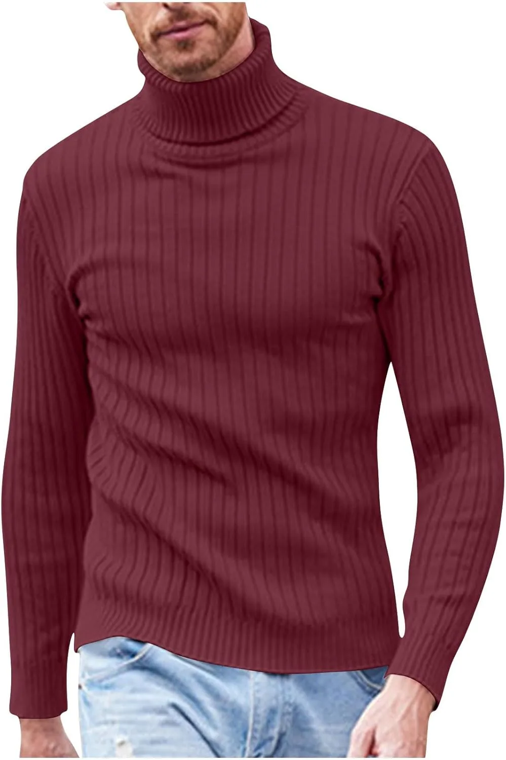 

Мужской водолазный свитер Casual Slim Fit легкий с длинным рукавом