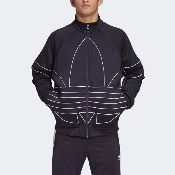Куртка adidas originals Large Stand Collar Casual Sports Jacket Black, черный — фото 3