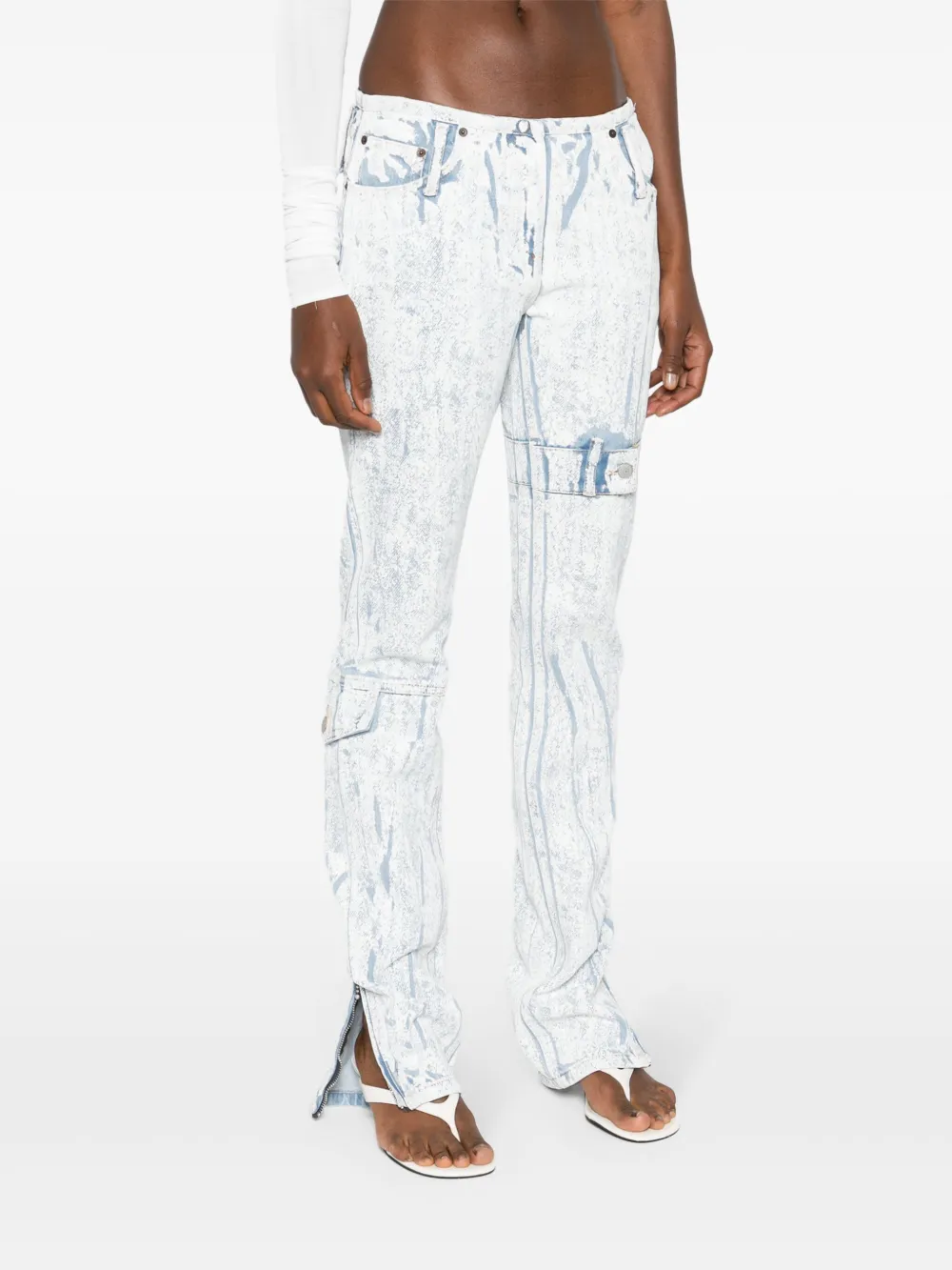 Зауженные джинсы с заниженной талией Acne Studios, синий — фото 3