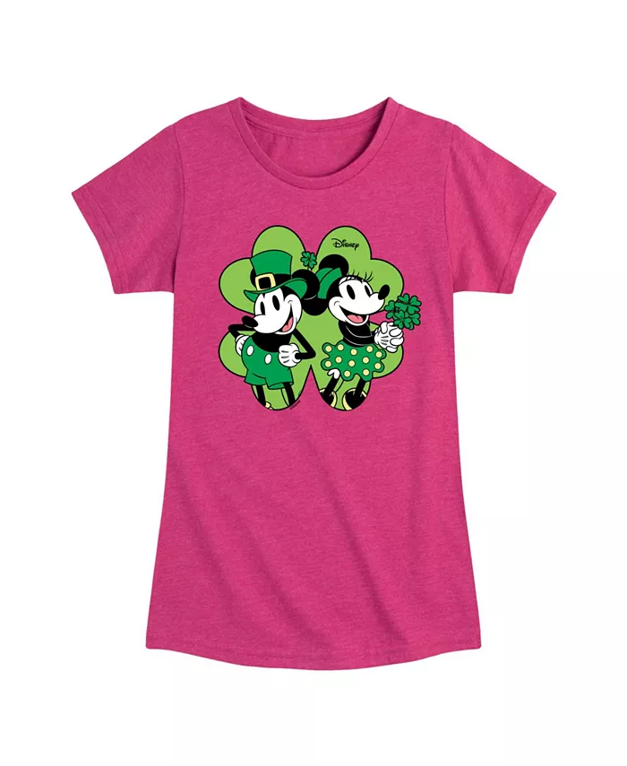 

Футболка с коротким рукавом и принтом Minnie Mickey в честь Дня Святого Патрика для девочек постарше Disney, розовый