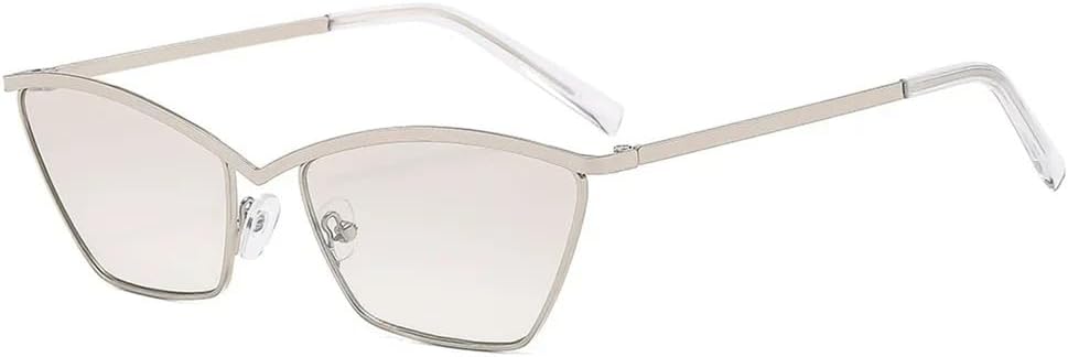 

Солнцезащитные очки «Кошачий глаз» для женщин и мужчин, металлические, с защитой от УФ-излучения UV400, для путешествий на открытом воздухе и вождения UYPTK, Silver Silver