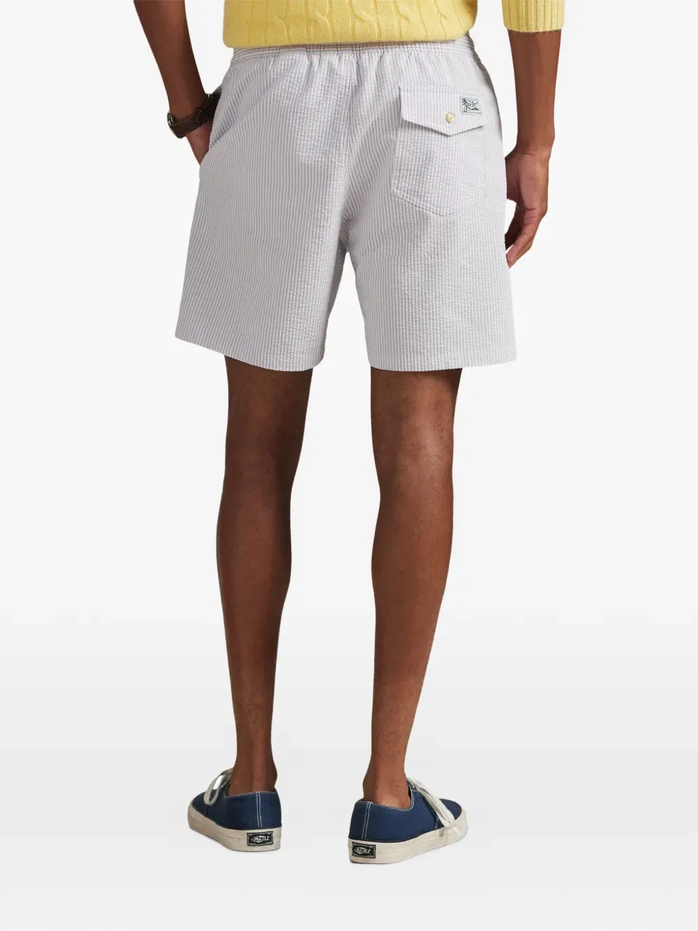 Плавки-шорты из жатой ткани с завязками Polo Ralph Lauren, белый — фото 4