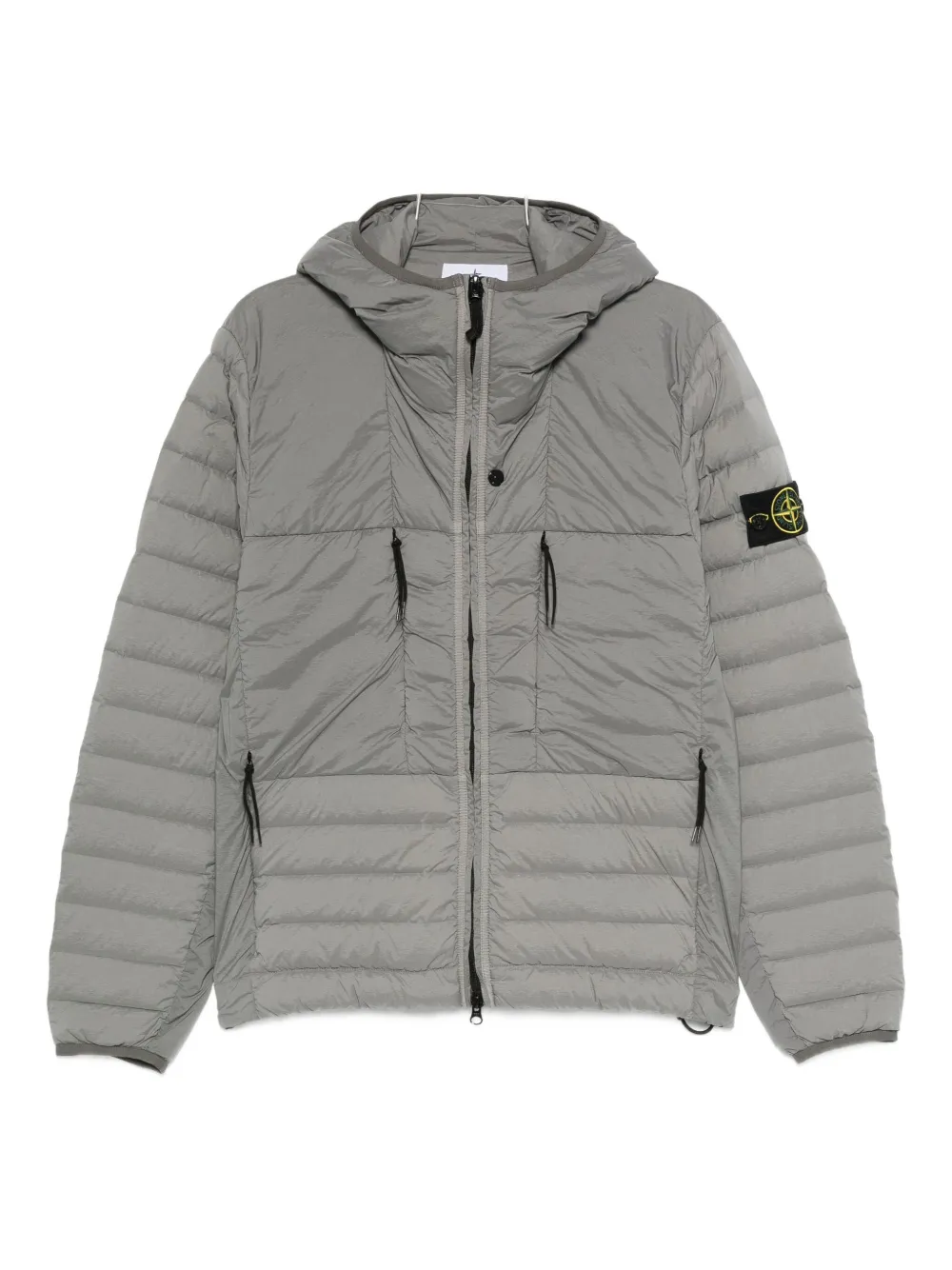 

Стеганая куртка с капюшоном Stone Island, серый