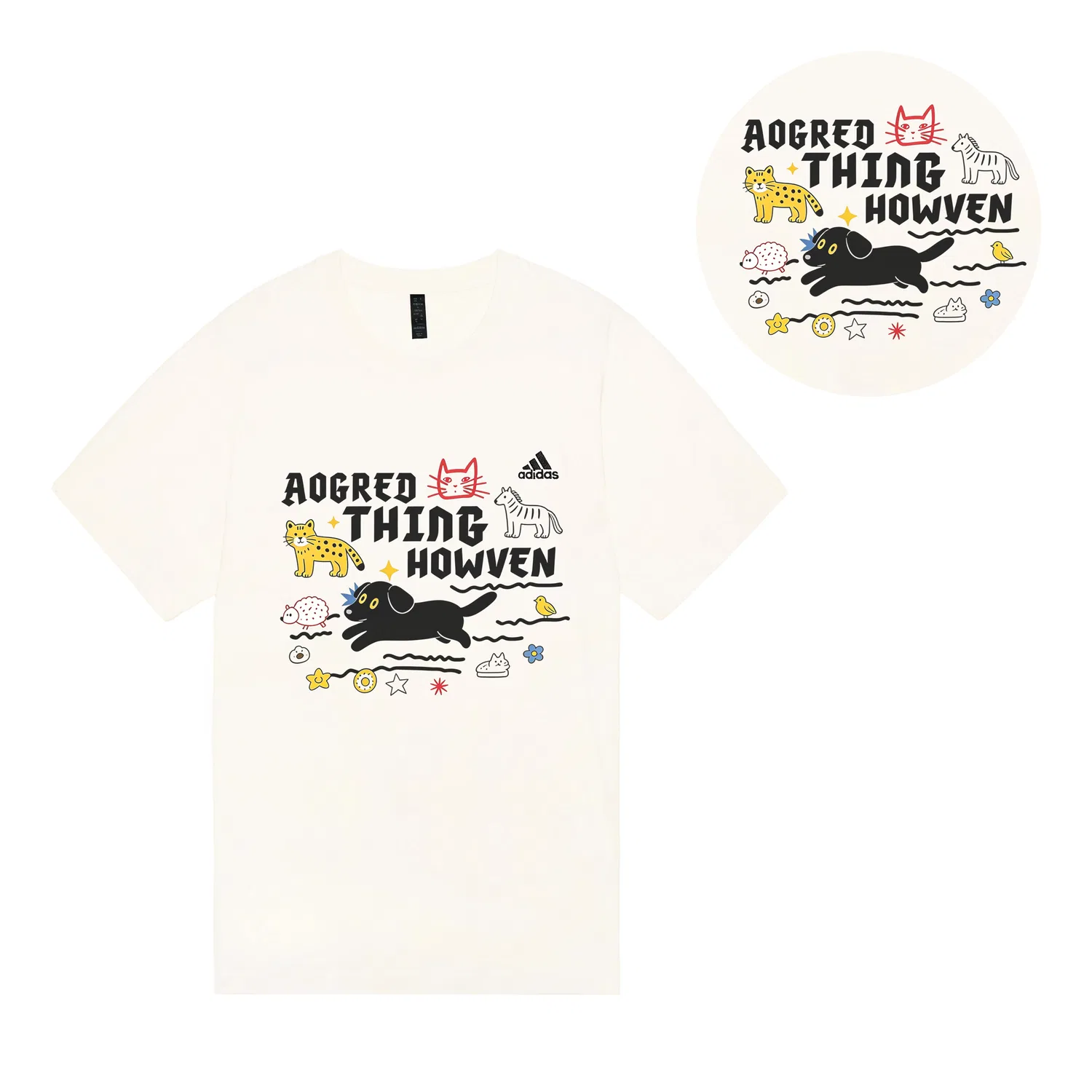 Футболка хлопковая Must Haves Adidas Ecru — фото 3
