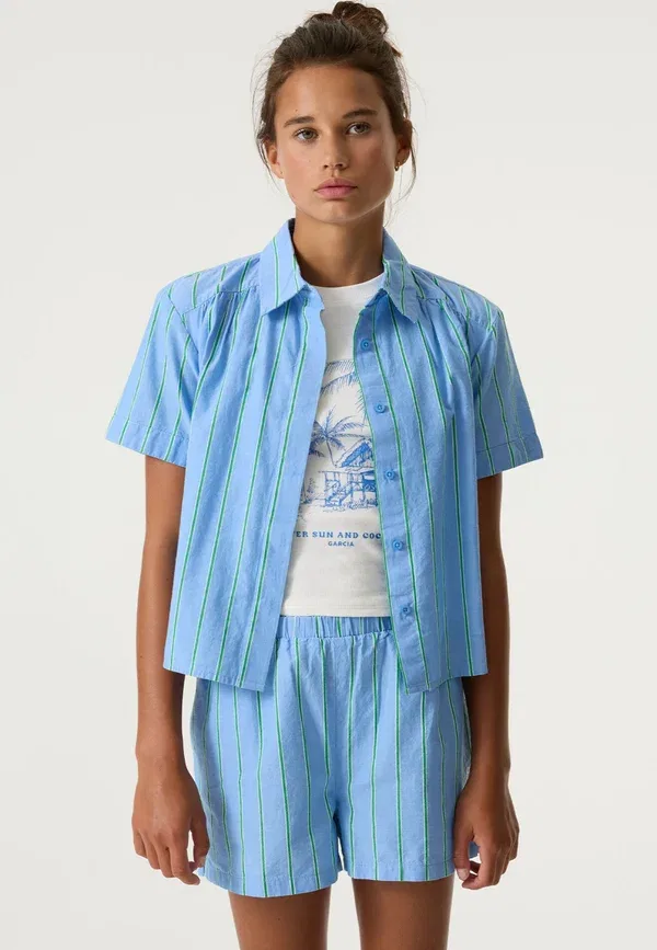 Блуза Garcia, модель Button down, цвет тихоокеанский голубой — фото 2