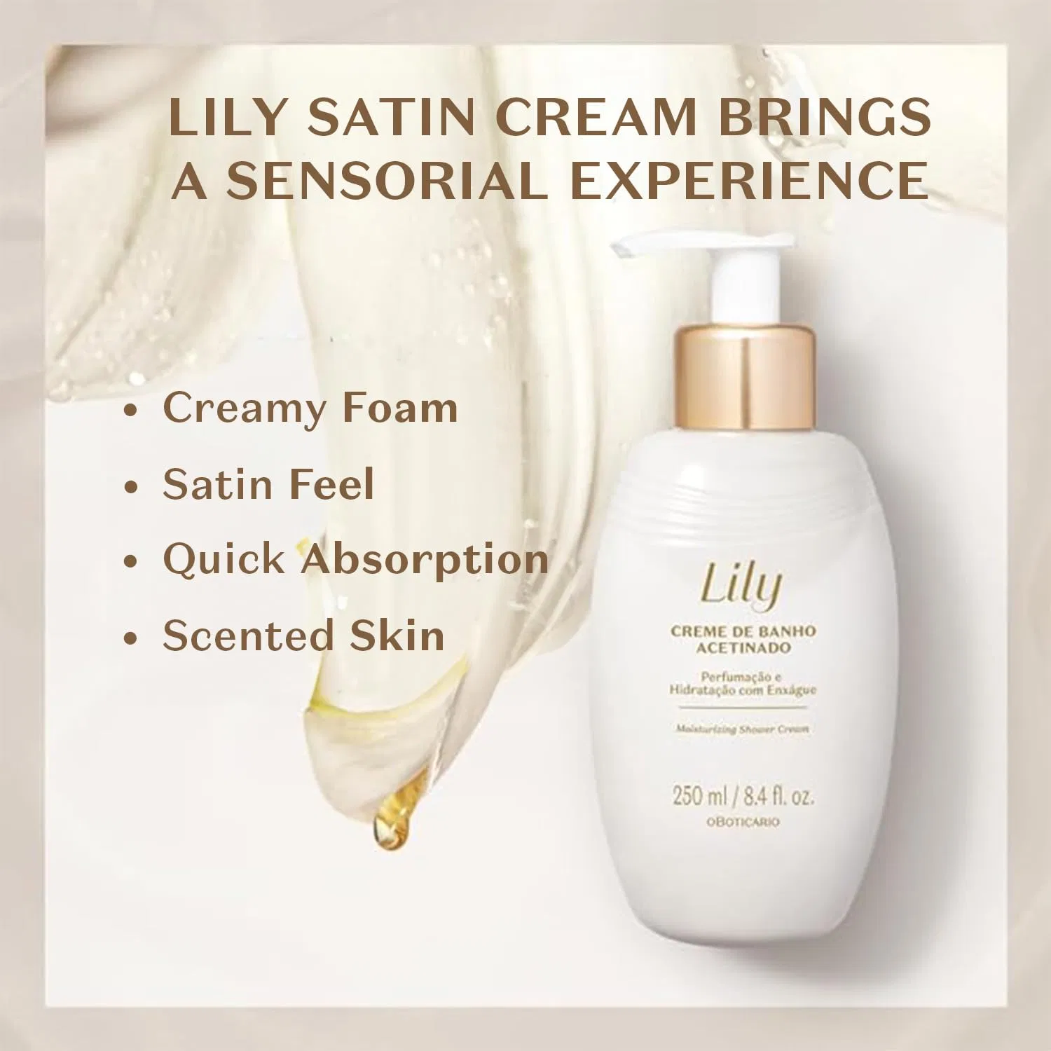 Крем-гель для душа Lily Satin от O Boticário, 250 мл O Boticário — фото 3