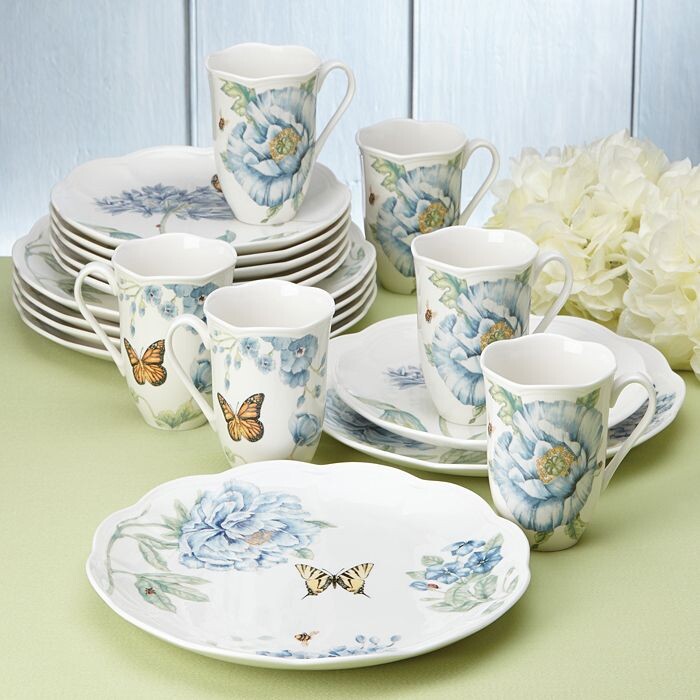 

Набор столовой посуды Lenox Butterfly Meadow из 18 предметов, белый