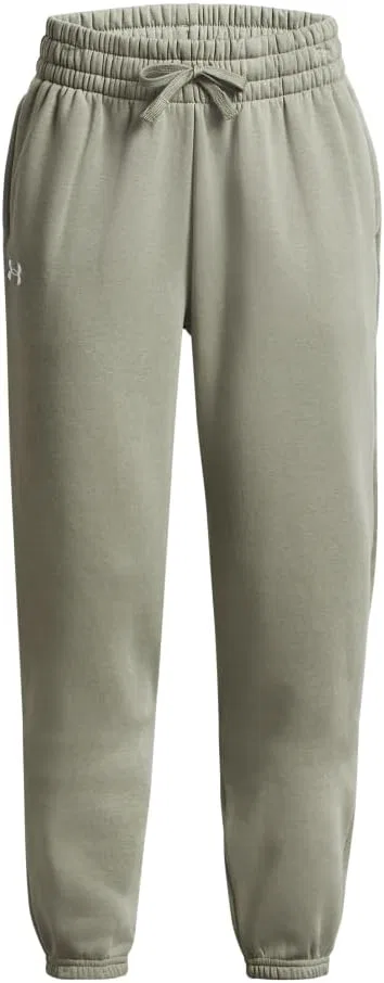 Флисовые брюки оверсайз Under Armour для девочек Rival, (504) Grove Green//White