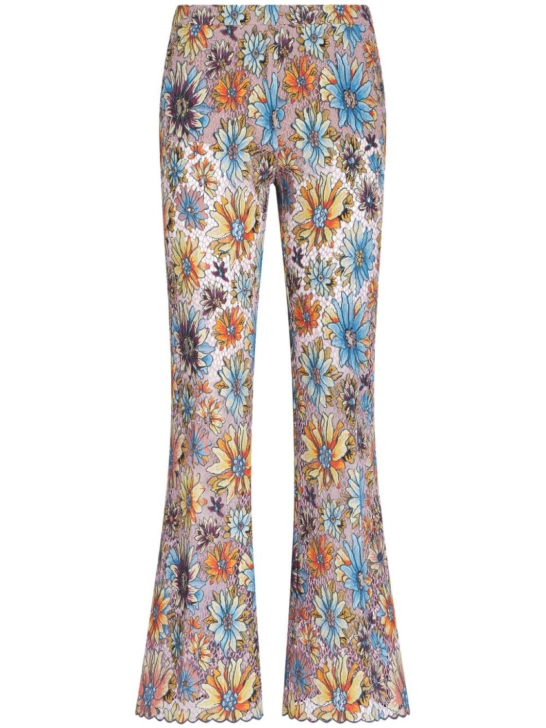 

ETRO расклешенные брюки с цветочным принтом, розовый