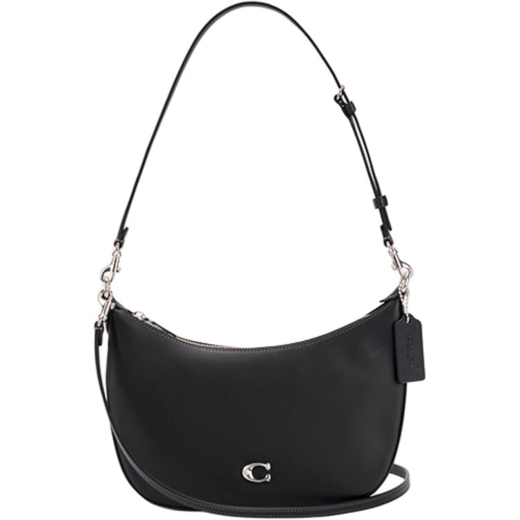 

COACH Кожаная портативная сумка через плечо среднего размера для женщин черная
