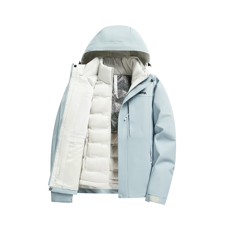 

Jeep Городская куртка для отдыха унисекс, Moonlight Blue (90 Fill Power White Duck Down Liner+Hard Shell Windbreaker Jacket Two-Piece Set)
