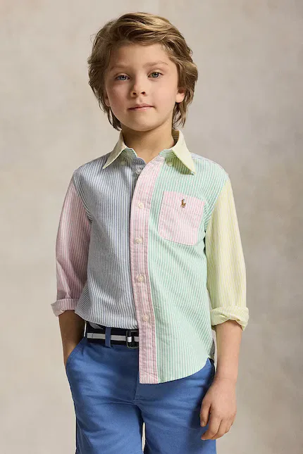Рубашка детская из хлопка Polo Ralph Lauren, мультиколор