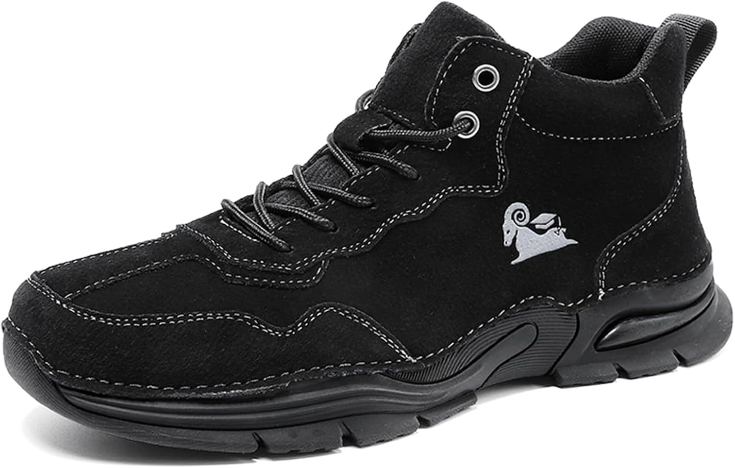 

Мужские кожаные модные кроссовки Boxpopla на шнурках, водонепроницаемые, с нескользящей подошвой, удобные для ходьбы, спортивные, легкие, дышащие, высокие кроссовки для бега, занятий спортом в зале и на улице, черный